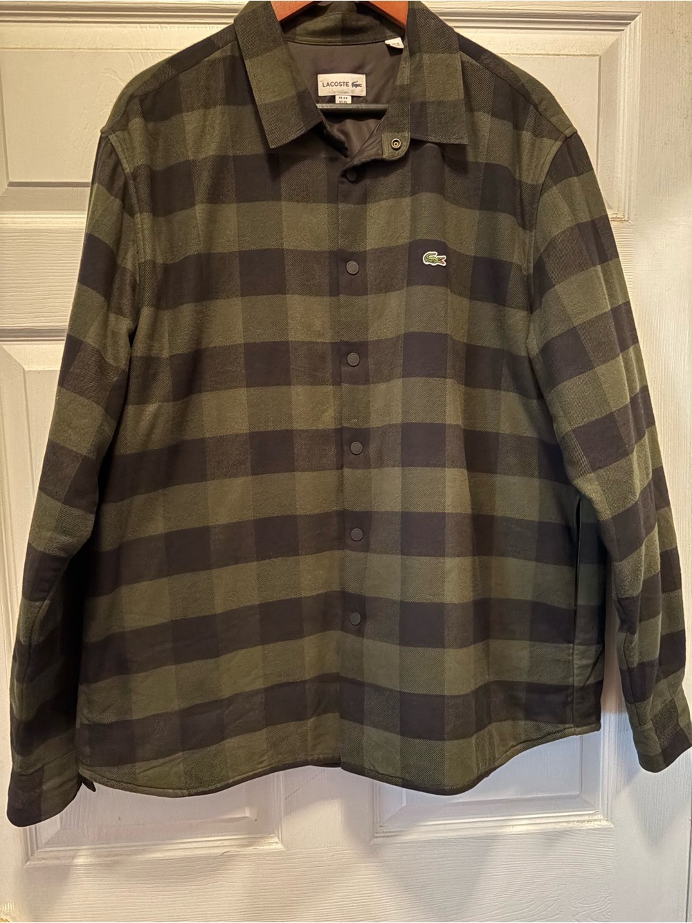 Lacoste Olive & Black Plaid Button-Front Shirt